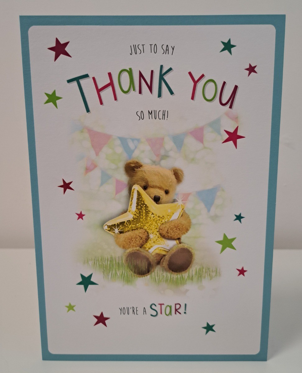 Thank You So Much Card. You're a star. 23x15cm (9x6 Inches)