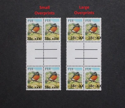 FIJI - ERROR SOBREIMPRESIÓN PROVISIONAL 38c/$1 MNH CANALÓN NEGRO4 CON XXX & XX O/P RR - Imagen 1 de 2