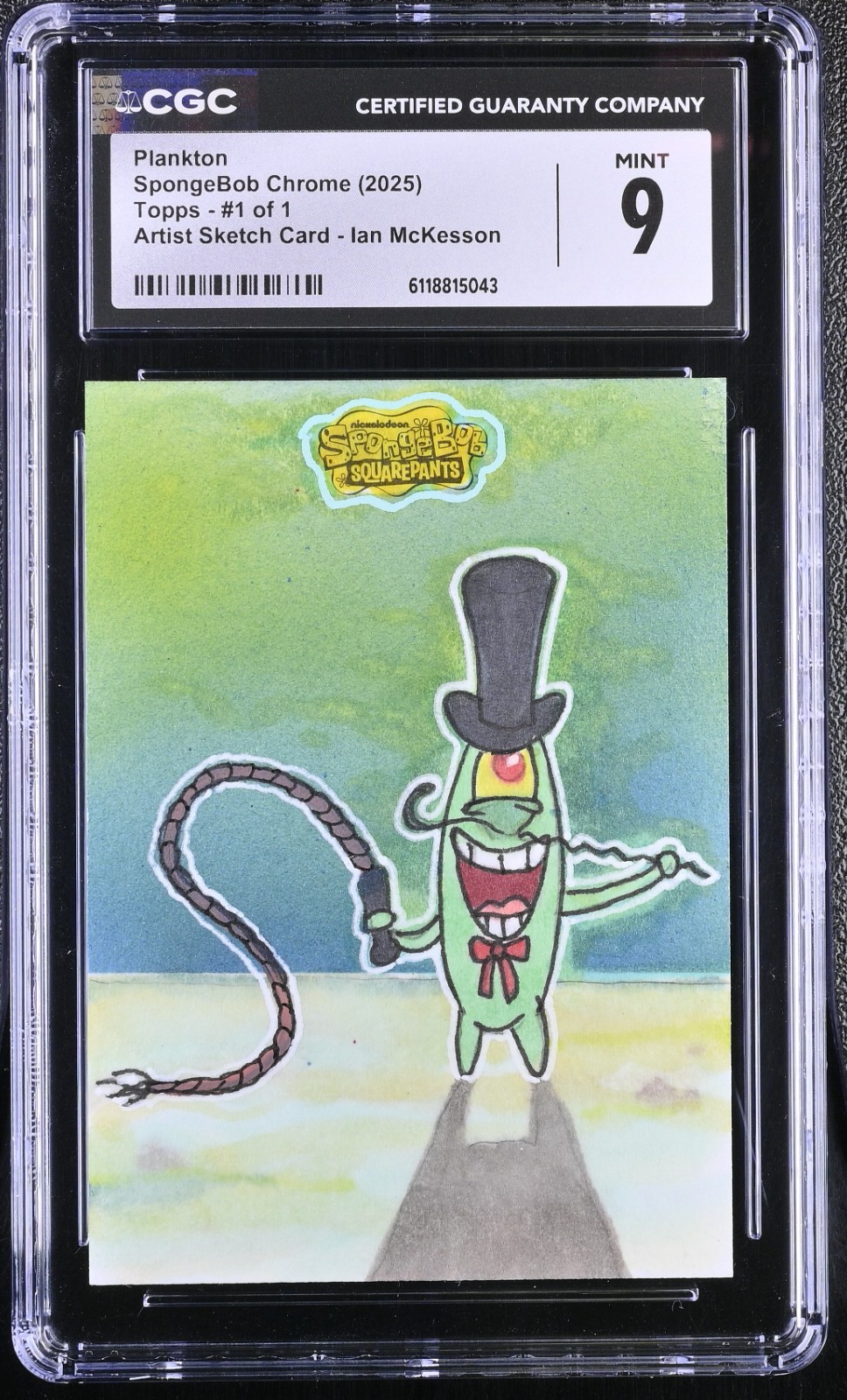 Nickelodeon Plankton Artist Sketch Ian McKesson SpongeBob Chrome 1 of 1 CGC 9
