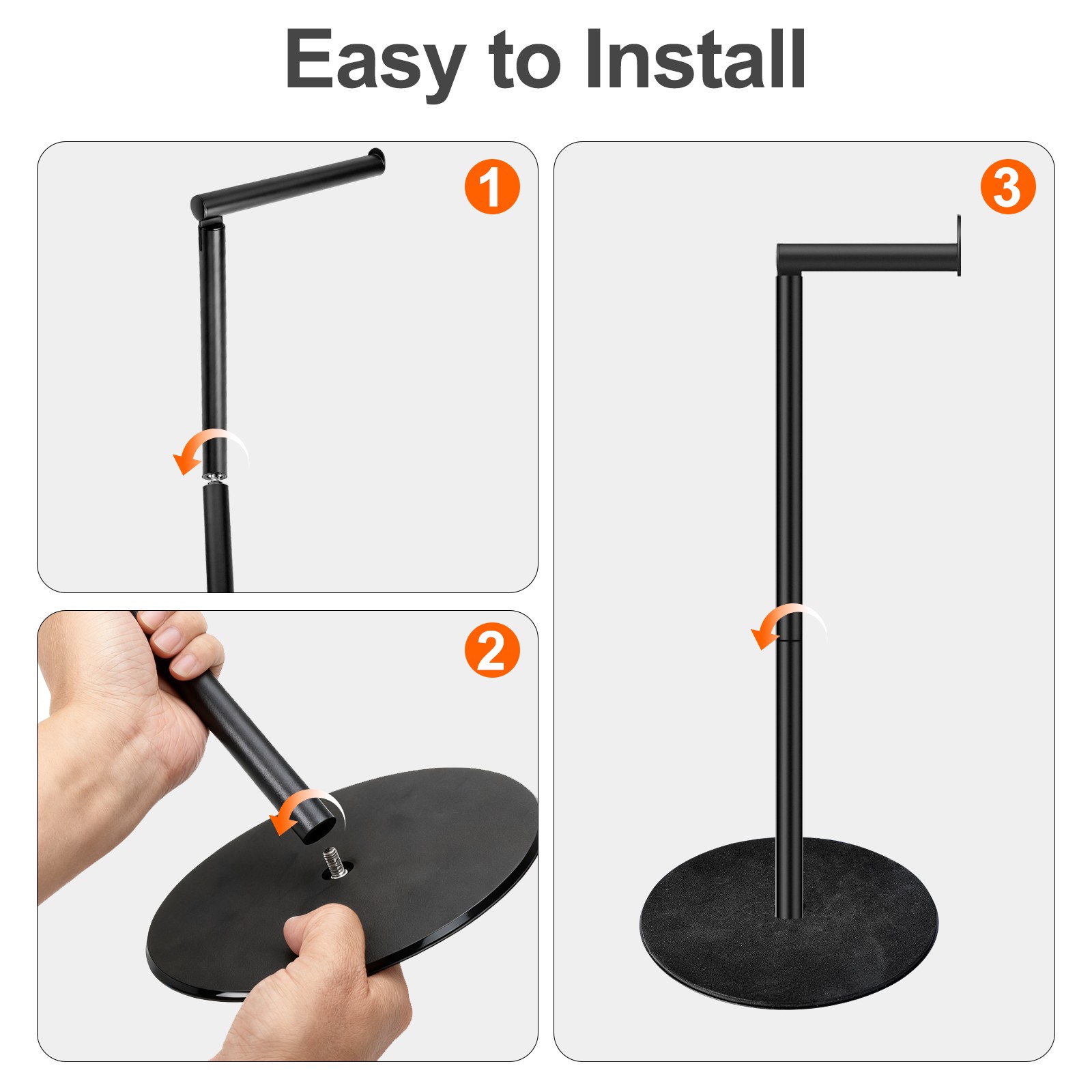 Toilet Paper Holder Stand Free Standing Bathroom Kitchen Towel Roll Organizer