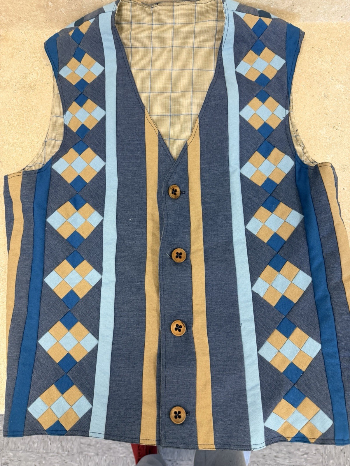 Patchwork Vest Handmade Vintage - image 1