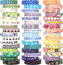 48 Rolls Washi Tape Set - 8Mm Wide Decorative Masking Tape, Colorful Flower Styl