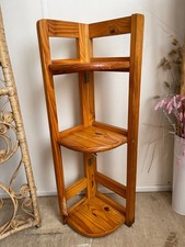 3 Tier Market shelf solid Wood Folding Corner Shelf Display Unit 