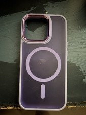 Purple Magnetic Matte Transparent Back Case for iPhone, Hard Plastic, MagSafe