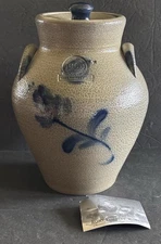 Retired 10” Rowe Pottery Historical Collection 1999 Crock With Lid Floral EV