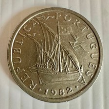 PORTUGAL 5 ESCUDOS 1982 GREAT CONDITION SEE PICTURES *** A-UNC ***