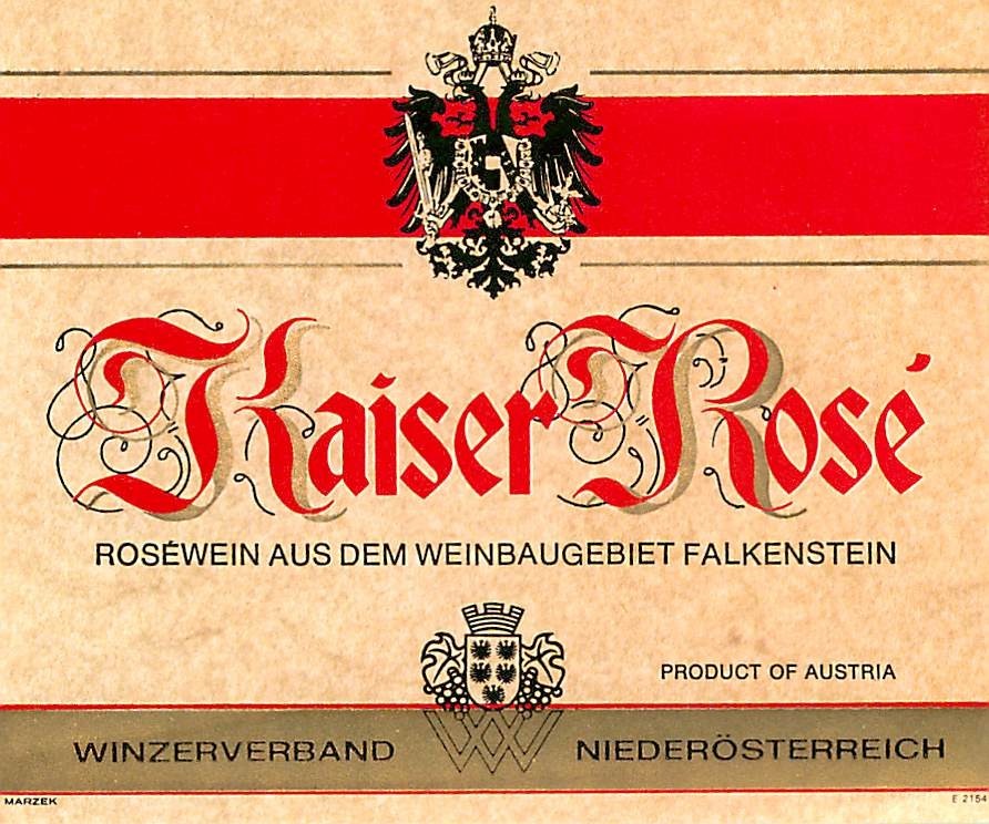 String Label Kaiser Rose Weinbaugebiet Falkenstein Austria 1970s 1980s Vtg Wine ...