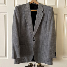 Vintage, C R Clothiers Men s Gray Herringbone Blazer, Size 42 Long