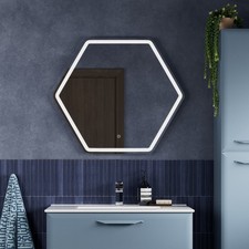 Signature Fabio Hexagonal LED Bathroom Mirror with Demister Pad 693mm H x 785mm 