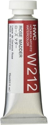 Holbein Artist Watercolor Paint 15ml Tube - Rose Madder W212 - Professional Grad