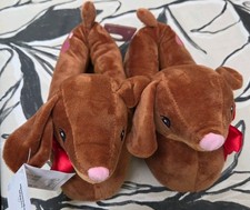 NEW WOMEN'S GORGEOUS SAUSAGE DOG SLIPPERS VALENTINES 💝 SIZE 6-7