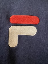 FILA Men's Navy Blue Crewneck Sweatshirt Size M Embroidered Logo Activewear