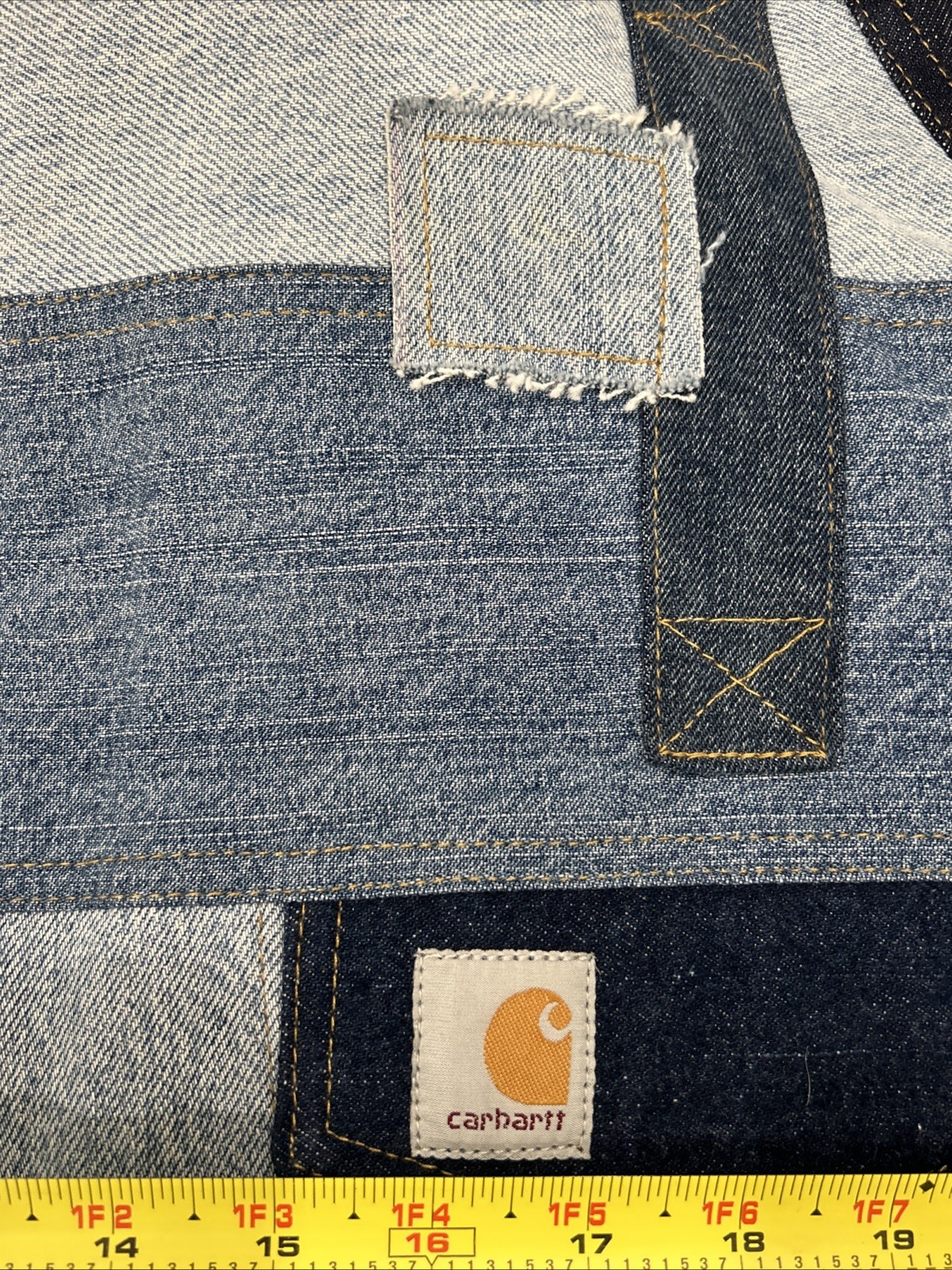 Carhartt Denim Jacket Authentic Patchwork Lined L… - image 15