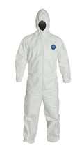 DuPont Tyvek TY127S Coverall with Respirator-Fit Hood, Disposable, Elastic...