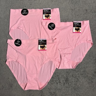 3 Pair Size M 6 BALI Comfort Revolution Soft Touch Brief Panties DFSTBF Pink NWT