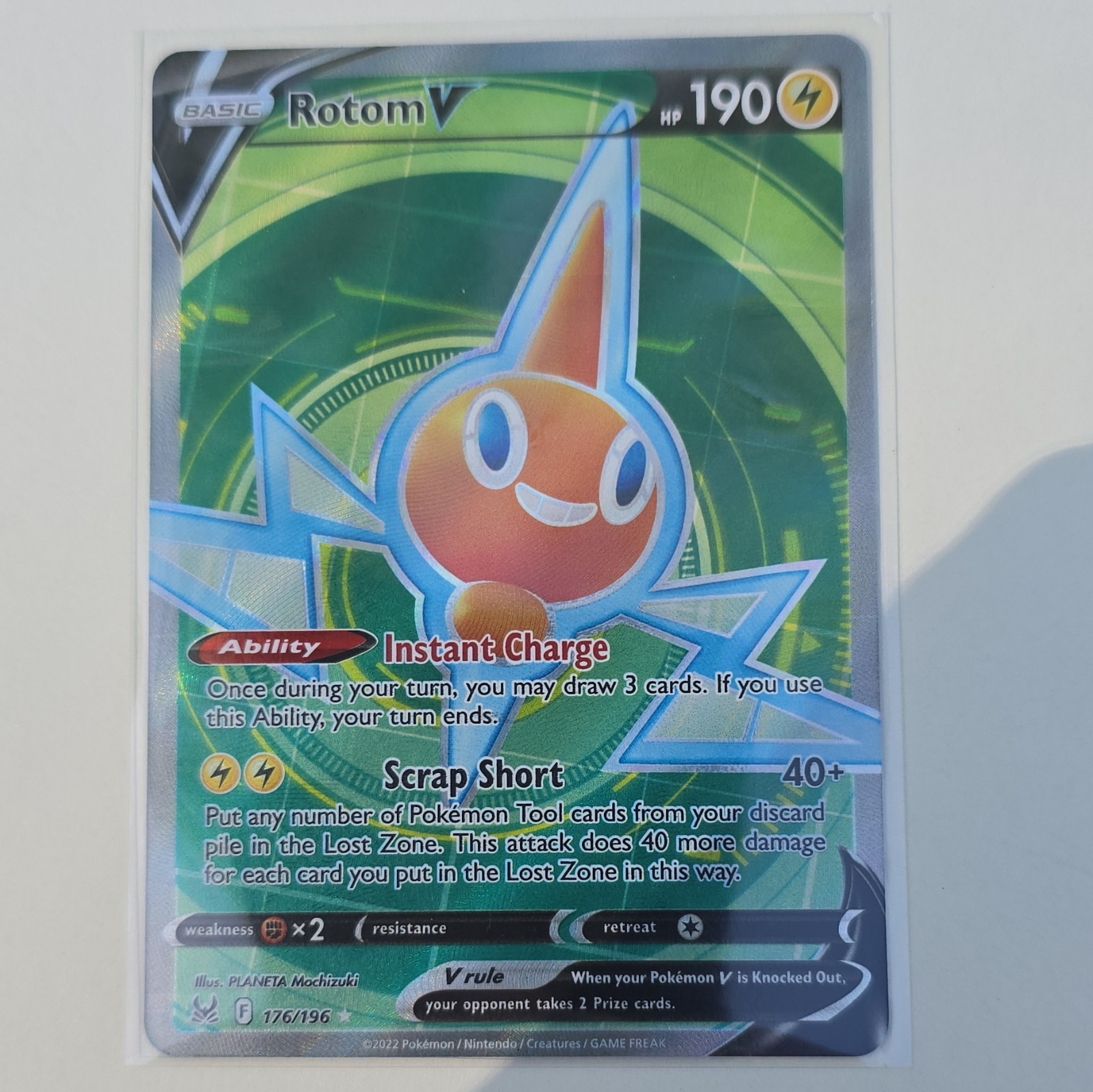 Pokémon TCG Rotom V 176/196 Lost Origin Ultra Rare Full Art Holo EN 2022