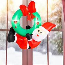 4ft Inflatable Santa Wreath Christmas Decoration 5 LED Lights, IP44 Waterproof