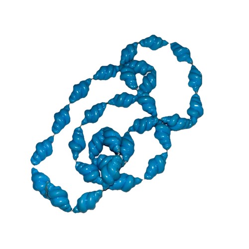 Blue Twisty Beaded Necklace Costume Jewelry