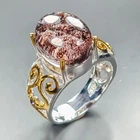 Jewelry gem Natural Ghost Quartz Ring 925 Sterling Silver Size 7 /R469551