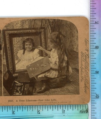 A True Likeness Just Like Life Children Painting Griffith Stereoview