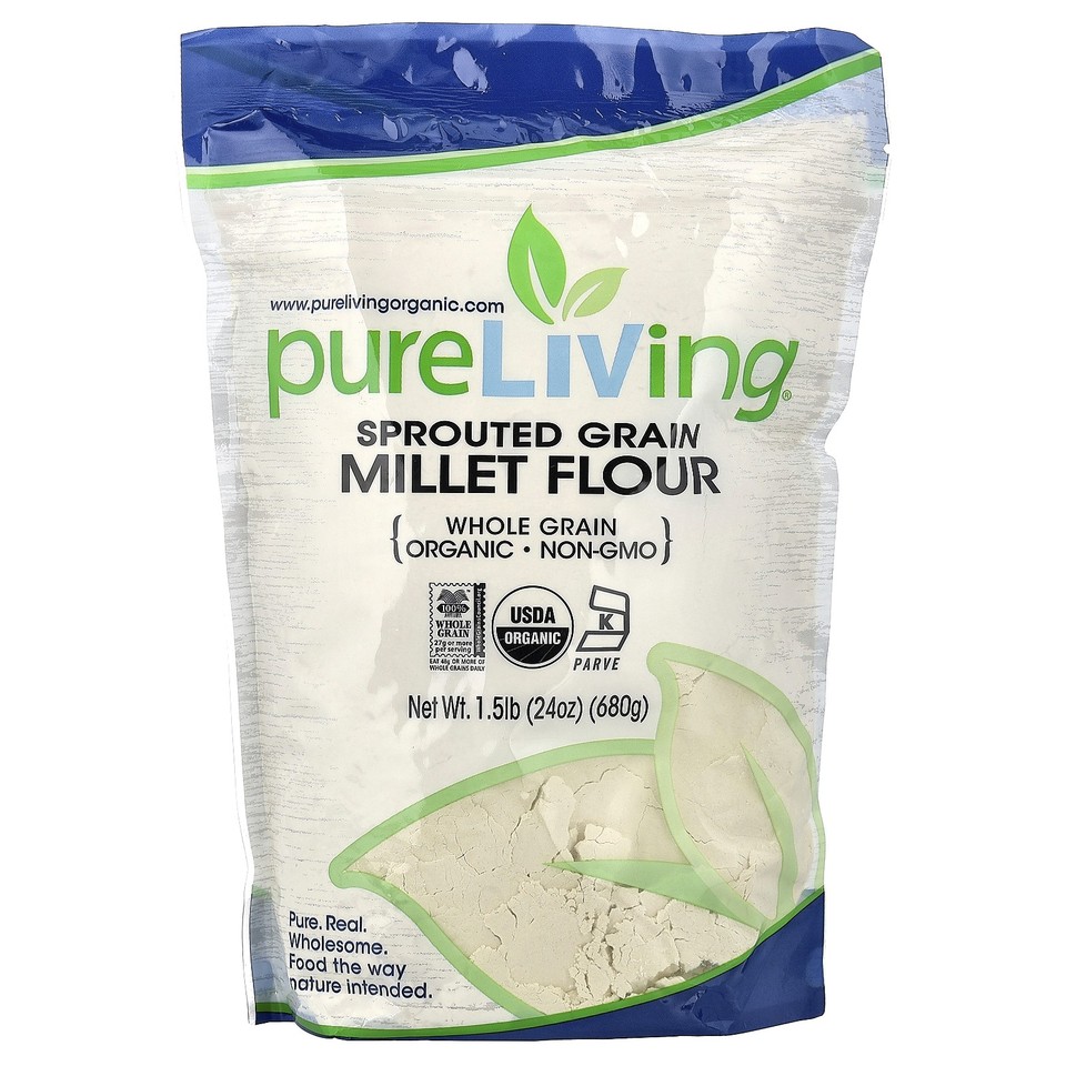 Organic Sprouted Grain Millet Flour, 24 oz (680 g)