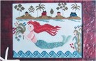 By The Bay Needleart MERMAID COVE Cross Stitch Pattern w/ LINEN seaside village — photo 2
