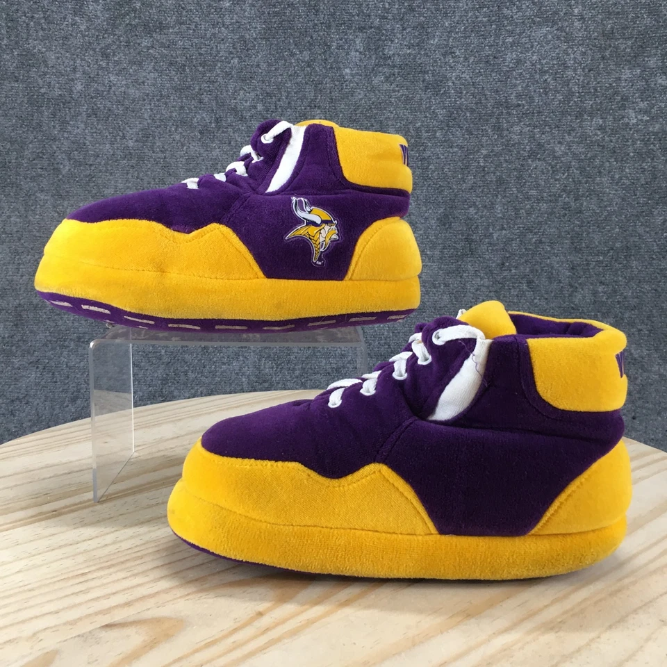 Minnesota Vikings Zapatos Juveniles M 6.5-7.5 Tenis de Felpa Amarillo Púrpura Con Cordones Foto 2 de 4