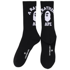 BAPE Ape Head Crew Socks Black White  A Bathing Ape