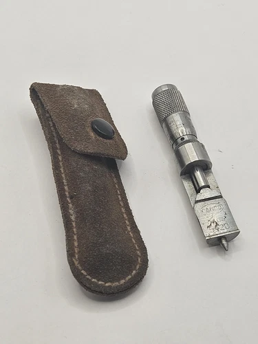 VINTAGE STARRETT 5420 CANCO CAN SEAM .200 MICROMETER DEPTH GAUGE W