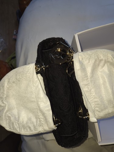 Christian Dior Lady D-Lite Medium Bag – Black Embroidered Beautiful Christian D