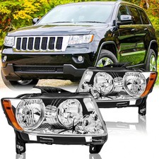 Headlights Assembly Pair for 2011-2013 Jeep Grand Cherokee / 2011-2017 Jeep
