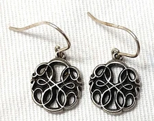 “Path Of Life” Hook Dangle Earrings by ALEX and ANI Silver Tone ½ inch