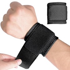 Wrist Brace 2-Pack Carpal Tunnel Support Adjustable Elastic Black