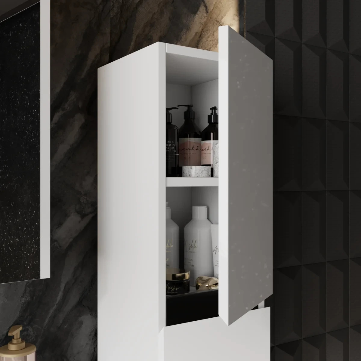 Colonne salle de bain Venus blanc mat design minimaliste et finitions soignées