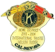 Kiwanis Inter. CAL-NEV-HA "Inter. Trustee Nelson Tucker" 2001-2004 Lapel Pin
