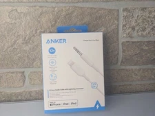 Anker 3FT PowerLine 3.5mm Audio Aux Adapter for Apple iPhone iPad - White