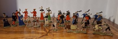 Antikes Heinrichsen Nürnberg Konvolut handbemalters Zinnfiguren-Ensemble
