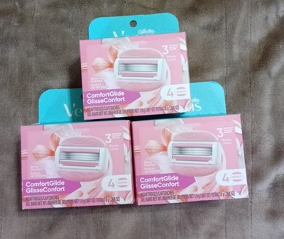 3 pack Gillette Venus ComfortGlide Women's Razor Refills 12 Total