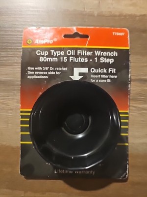 AmPro 80mm 15 Flutes - 1 Step Oil Filter Wrench