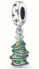 925 Sterling Silver Christmas Tree Charm Pendant For Bracelet Or Necklace