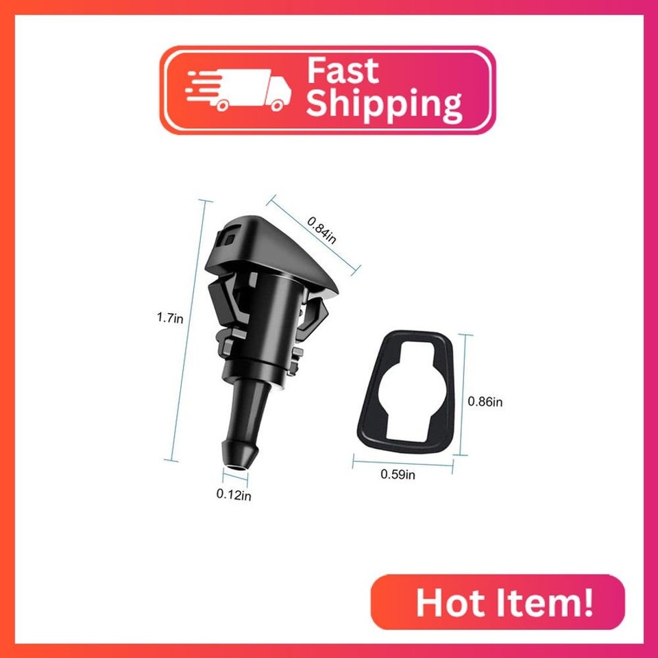 2 PCS Front Windshield Washer Nozzles, Washer Spray Jet Kit Fit