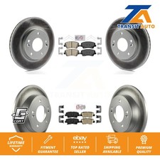 Front Rear Ceramic Pad & Coated Brake Rotor Kit For Kia Forte Hyundai Elantra GT