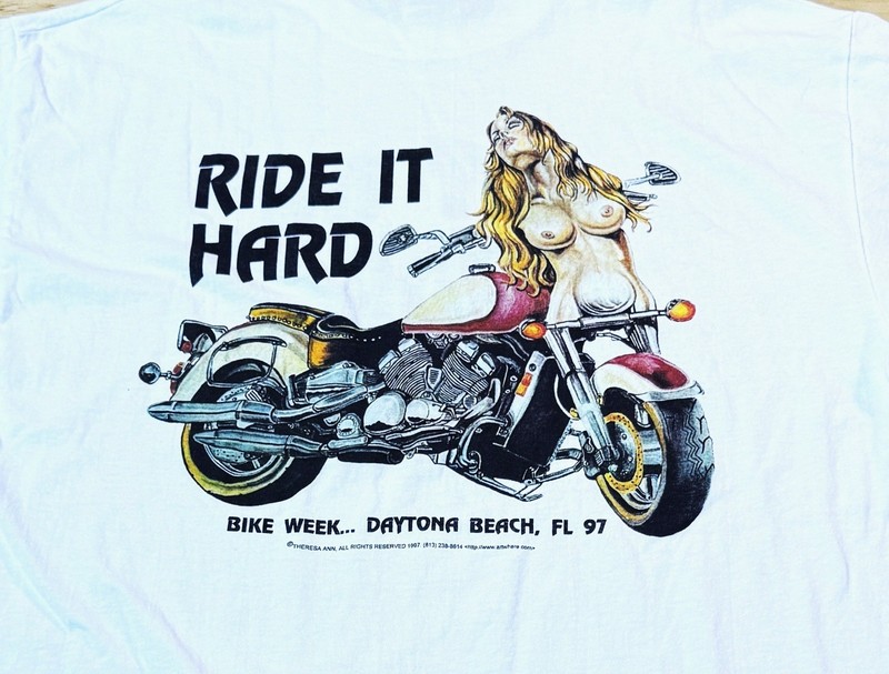 Vintage 1997 Bike Week Get On Top Shirt XL Sex Humor Rare 90s