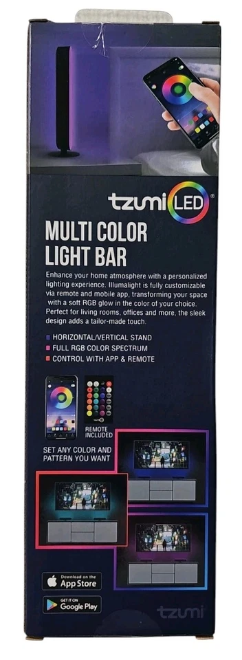 Tzumi Illumalight RGB LED Light Bar with Remote - Black (6788WM) New Sealed - Image 3 of 4