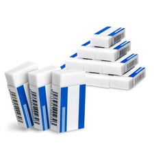 White Pencil Erasers 10 Pack, Large Soft Eraser, Artist, White