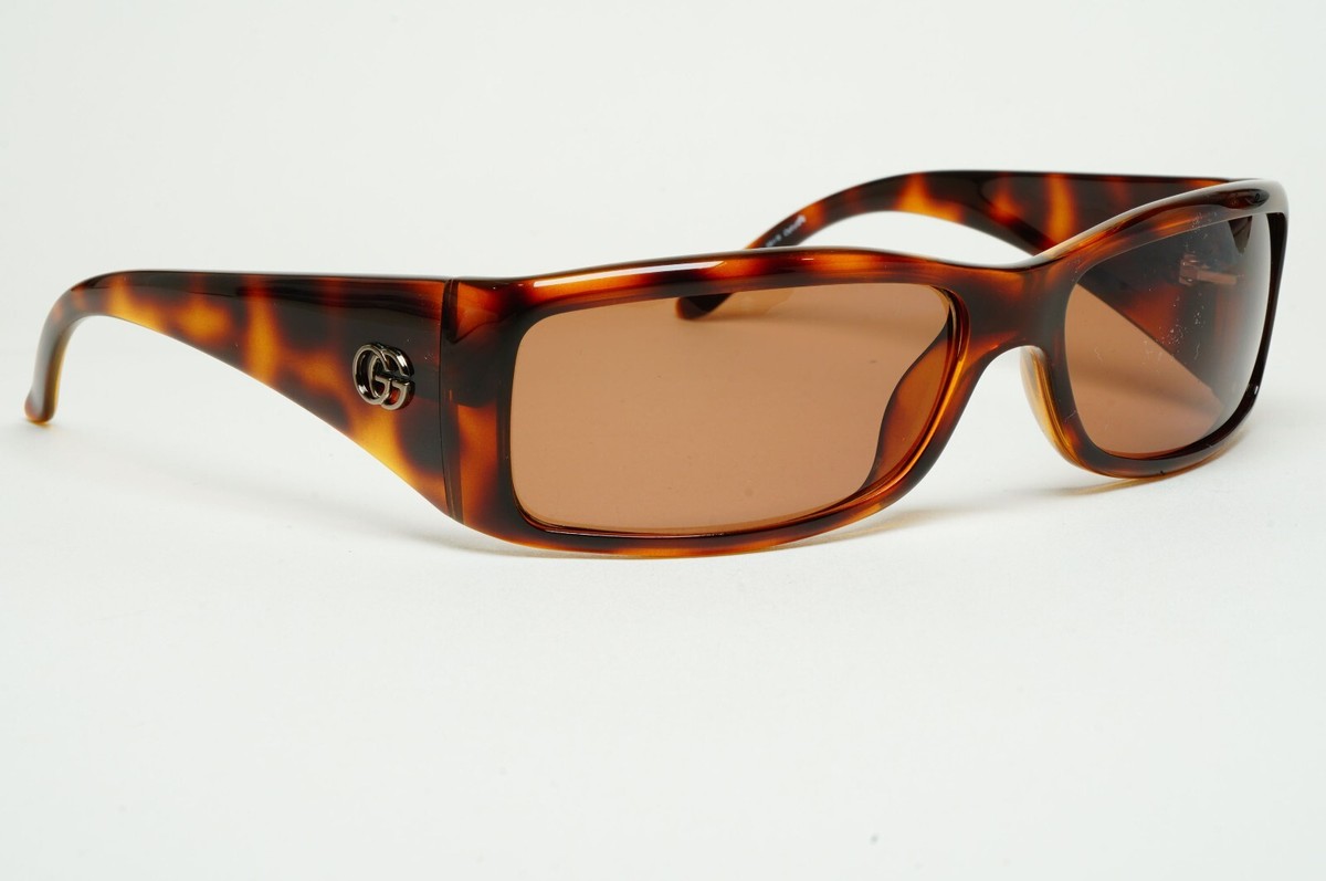 Gucci Sunglasses 1999 Vintage Brown Tortoise Wrap GG 2493/S 583