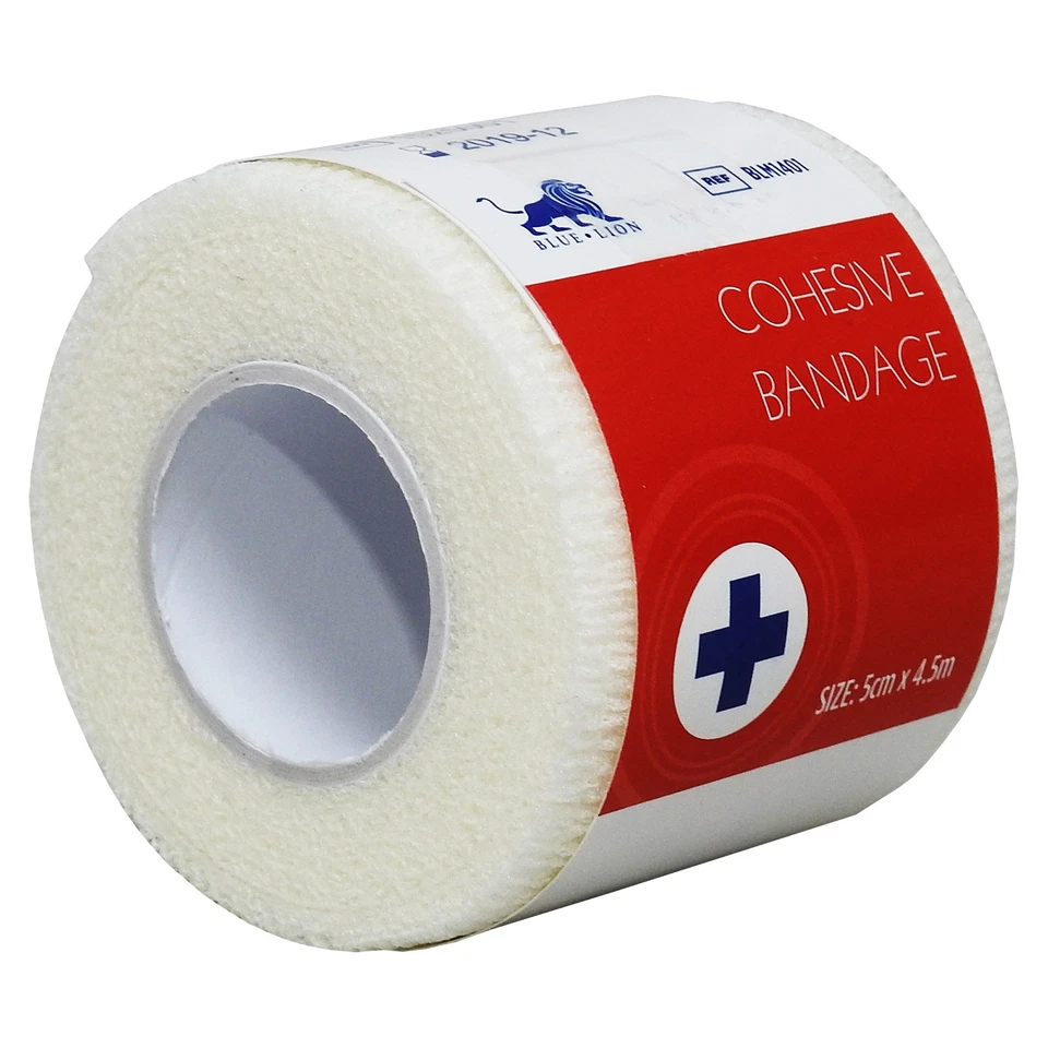 Blue Lion 5cm White Cohesive Elastic Support Wrap Vet First Aid Bandage Tape