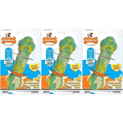 Nylabone Teething Puppy Bone Chew Toys Up to 35 lbs. 3-Pack