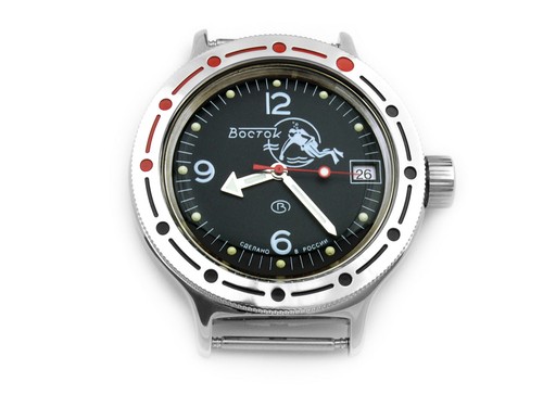 VOSTOK AUTOMATIK MILITARY WATCH AMPHIBIAN RUSSIAN DIVER BLACK 20ATM 420634B us - Picture 2 of 5