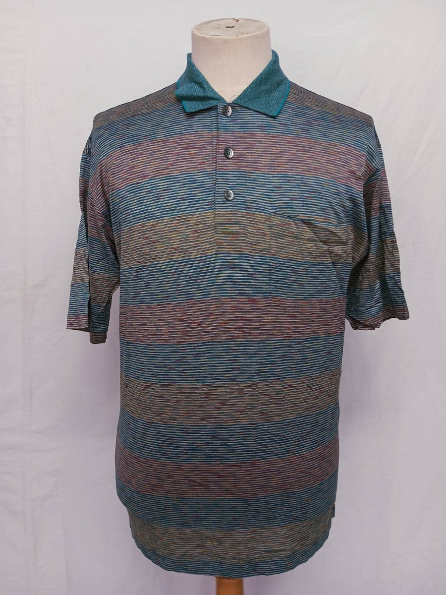 Country Club Multicolor Striped Mercerised Cotton Men Polo Shirt